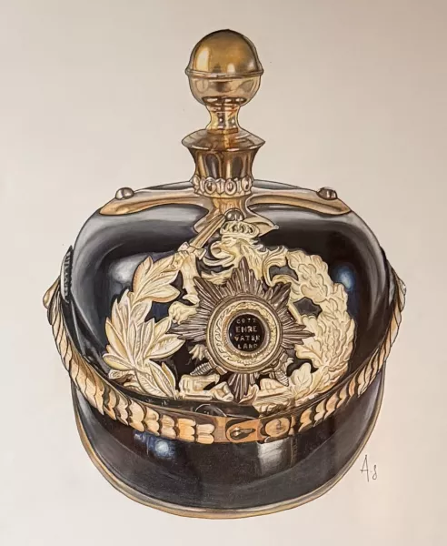 Limited Edition Print for the Hessen 25th Artillery Officer Pickelhaube Visuel 1 principal